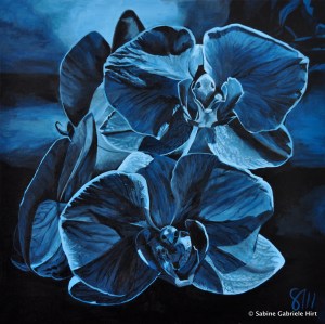 TWILIGHT ORCHIDS, 2011 Acrylic on Canvas, 40x40"